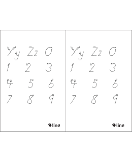 Y-Z, 0-9 Handwriting Sheet